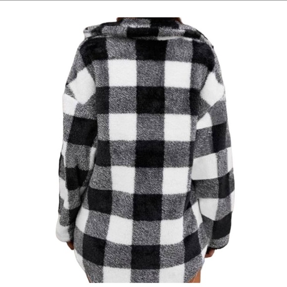 NWT Good American Plaid Shacket Black Ivory Plus size 7/8 - 4X/5X - Picture 6 of 6